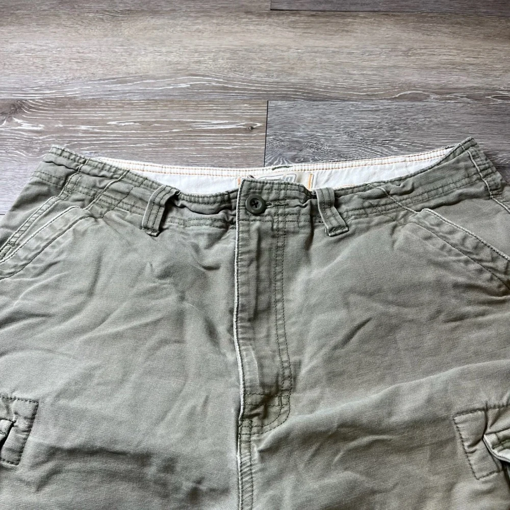 Urban Up Cargo Shorts Mens 34 Olive Green Canvas Utility Multi Pocket Gorpcore